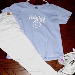 Adidas Purple/Lilac V NeckTee Size:Small EUC